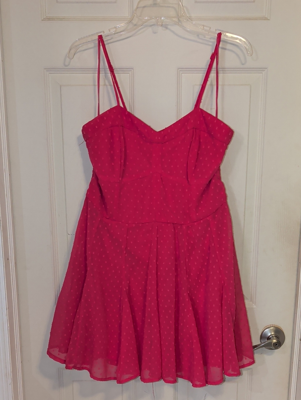 Fuchsia Polka Dot Spaghetti Strap Skort Size L